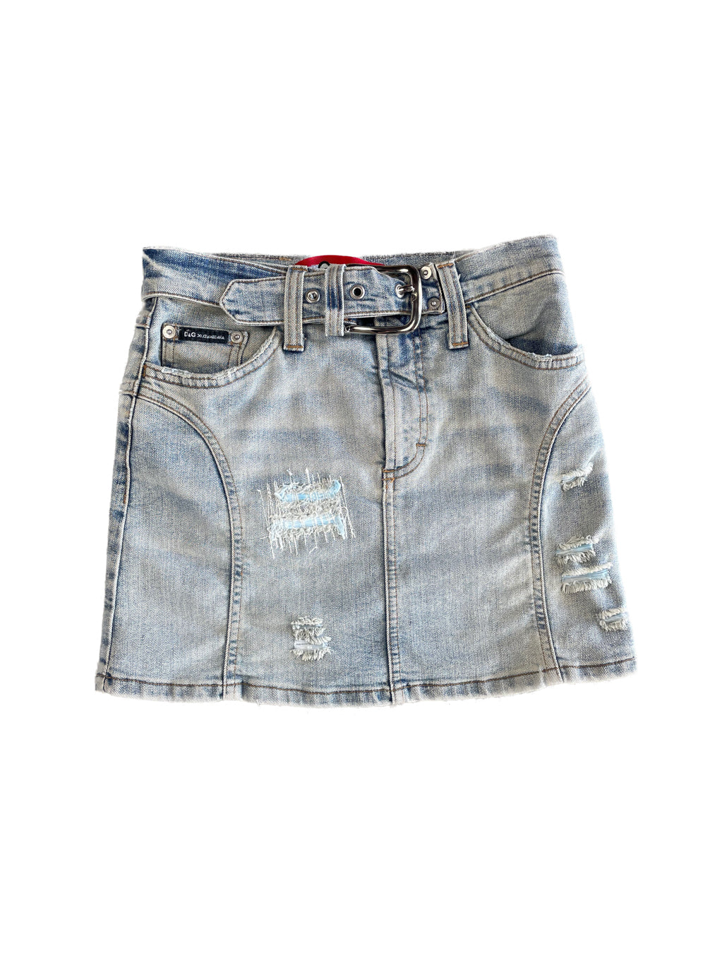 Denim Belt Skirt