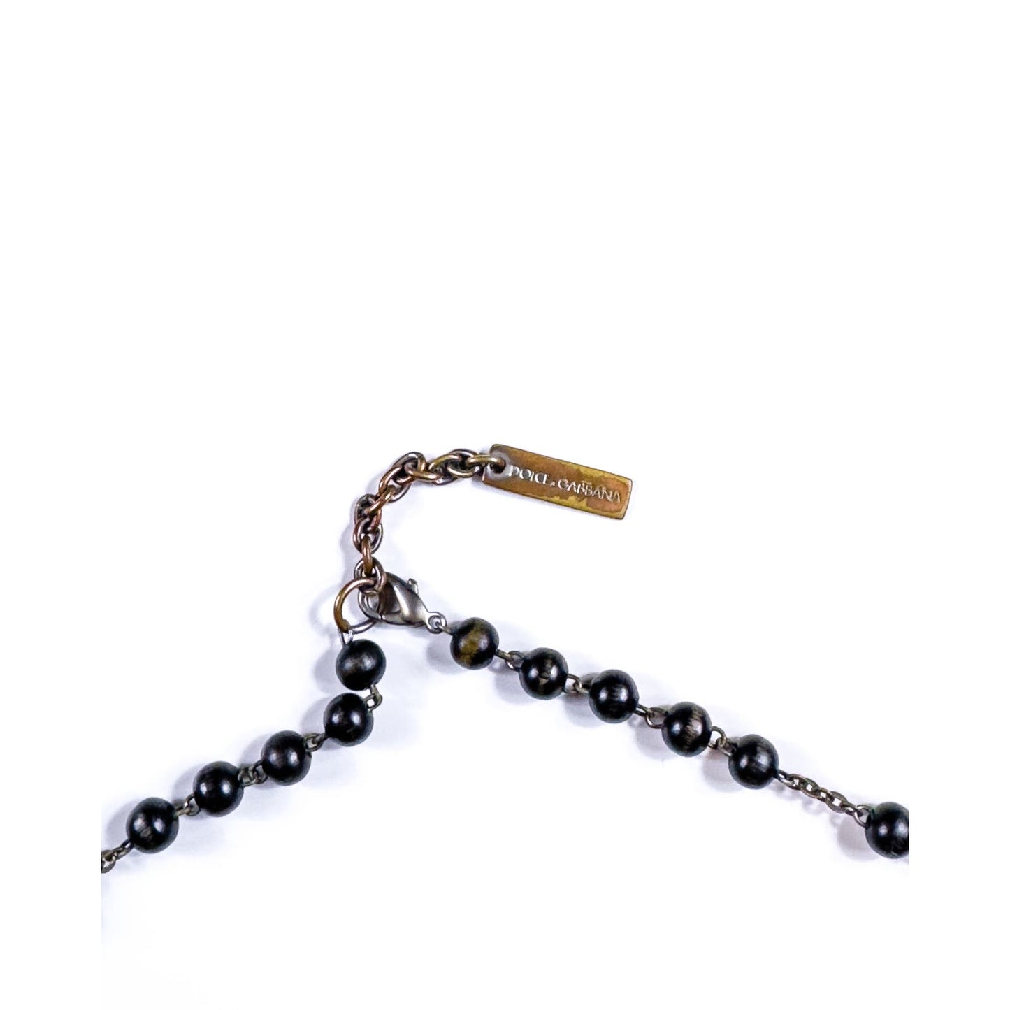 Wood Bead Rosary Necklace