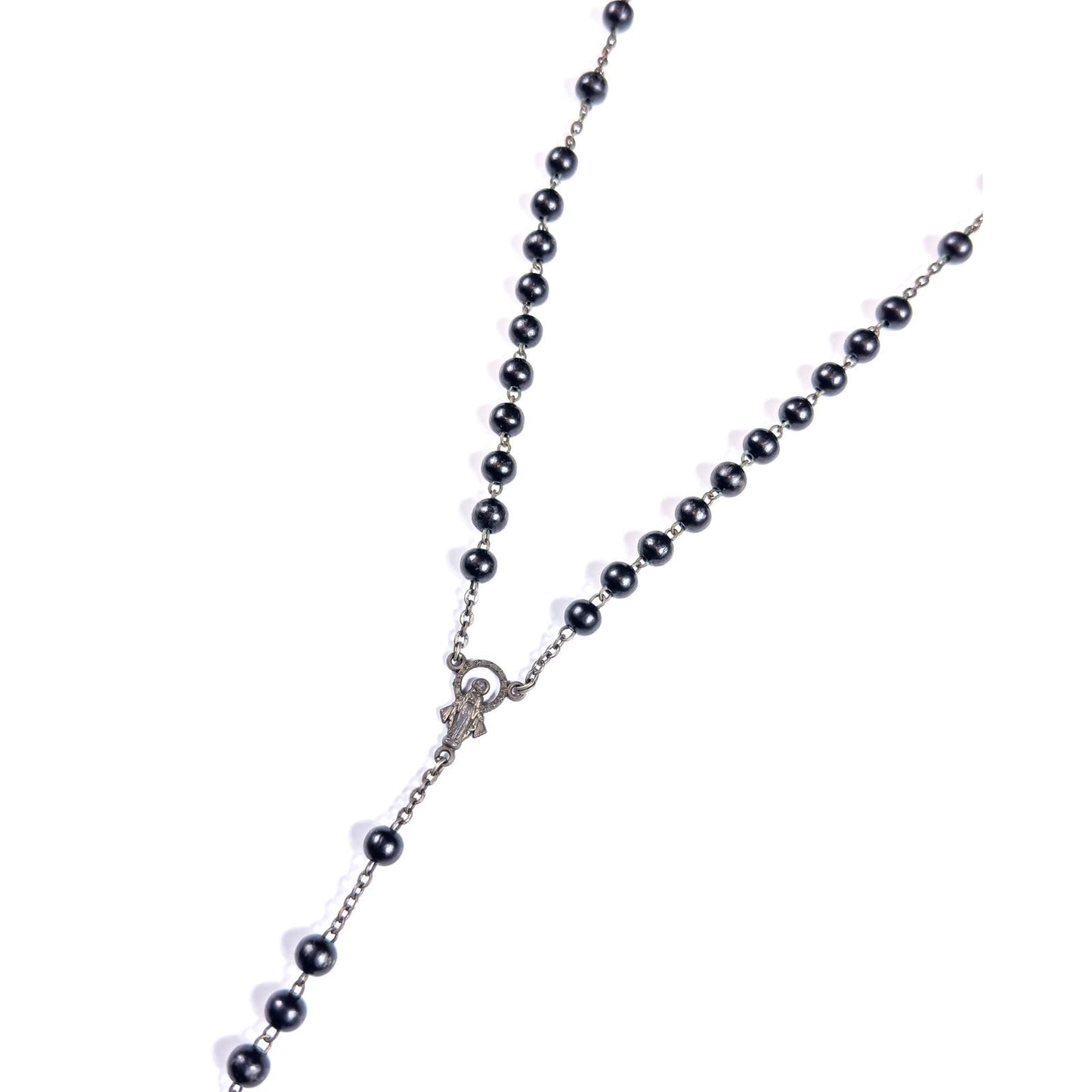 Wood Bead Rosary Necklace