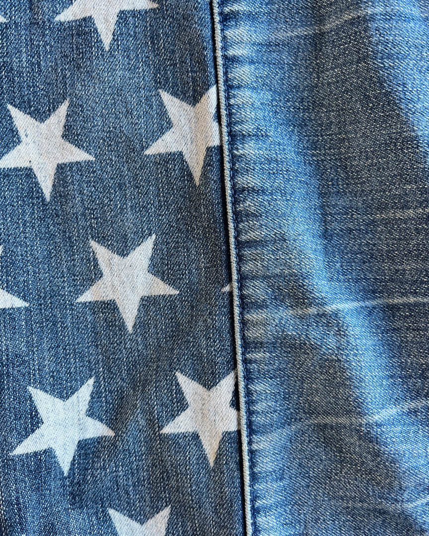 Flag Denim Shorts