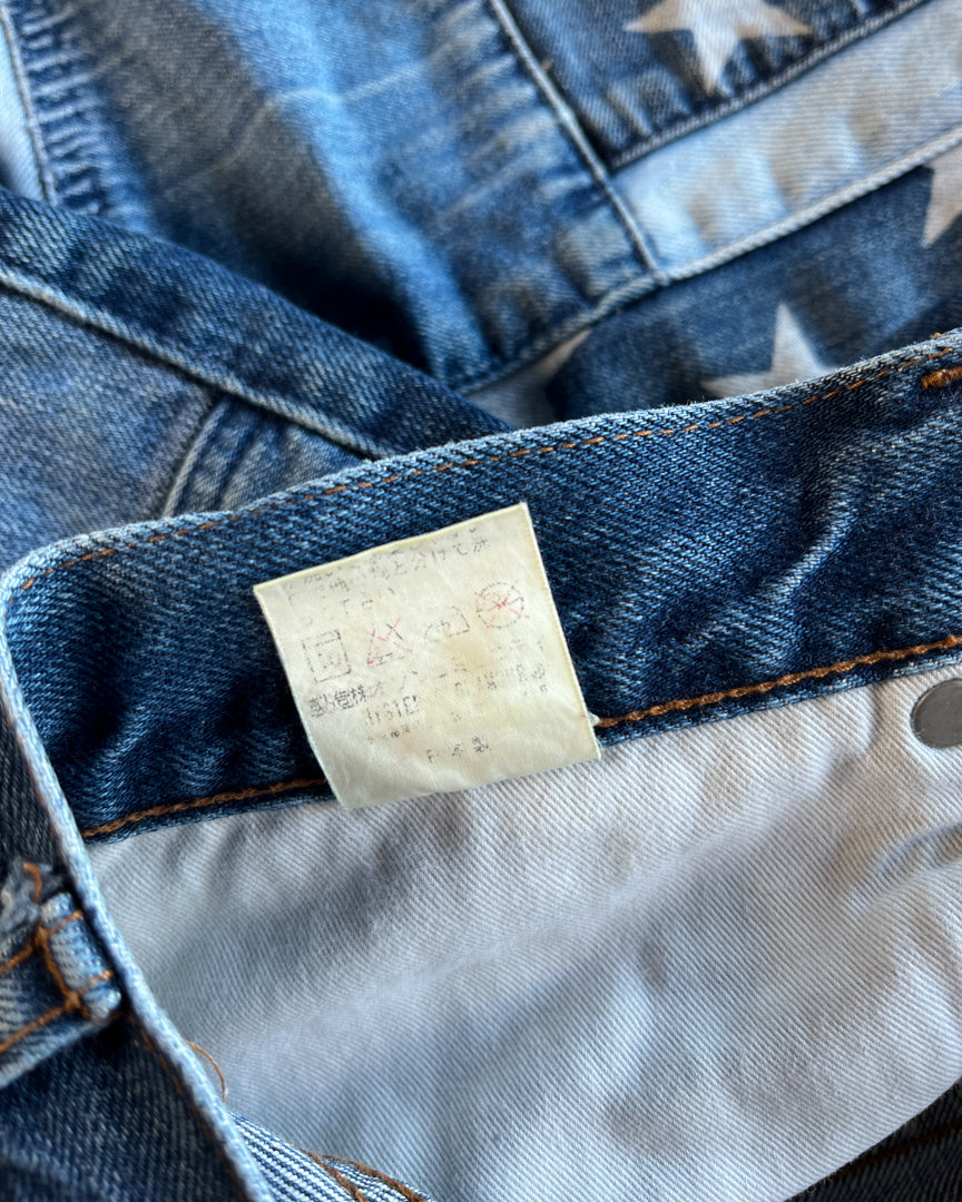 Flag Denim Shorts