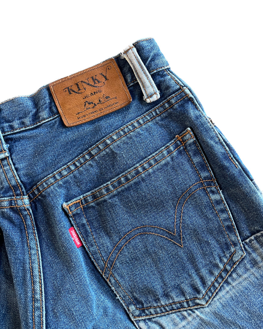 Flag Denim Shorts