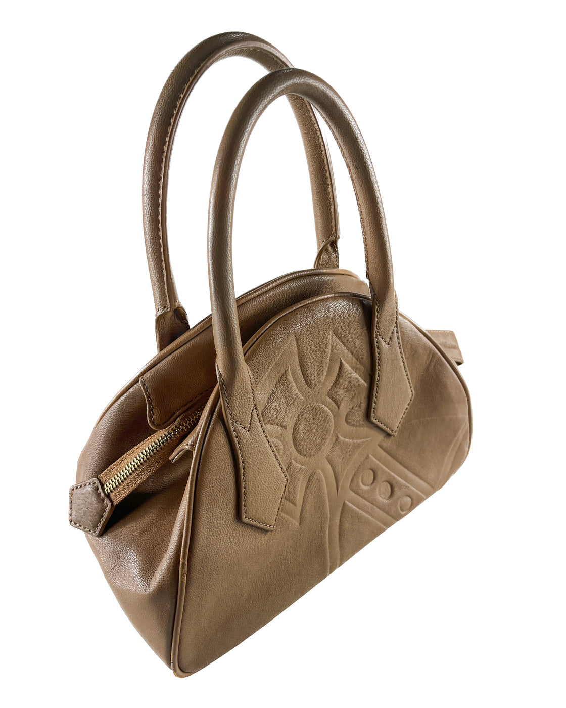 Embossed Leather Orb Purse