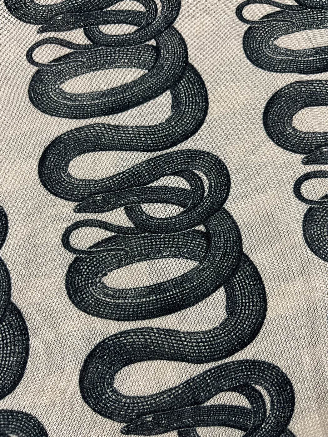 Snake Print Mesh Top