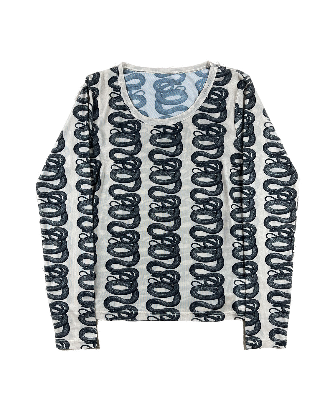 Snake Print Mesh Top