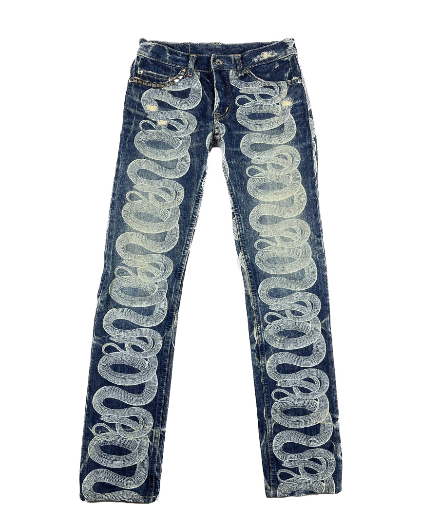 Snake Print Denim