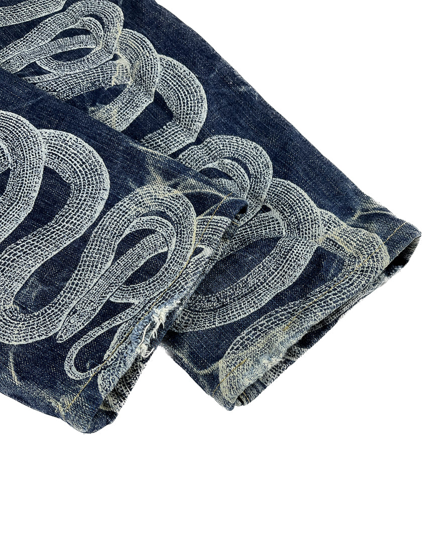 Snake Print Denim