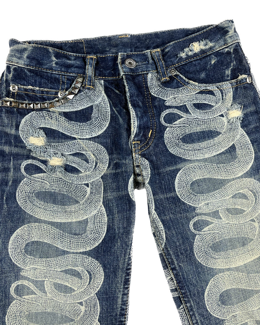 Snake Print Denim
