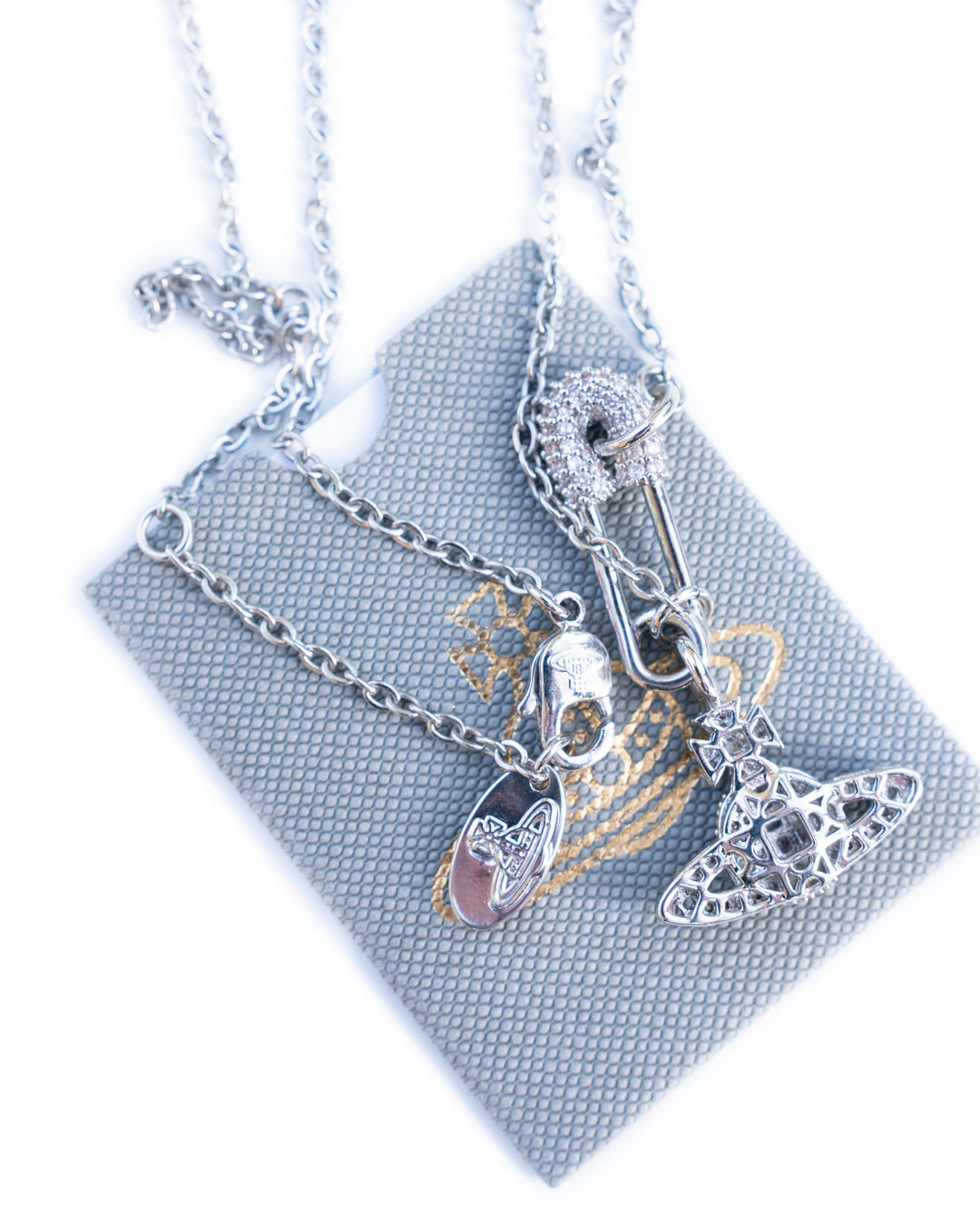 Safety Pin Orb Necklace
