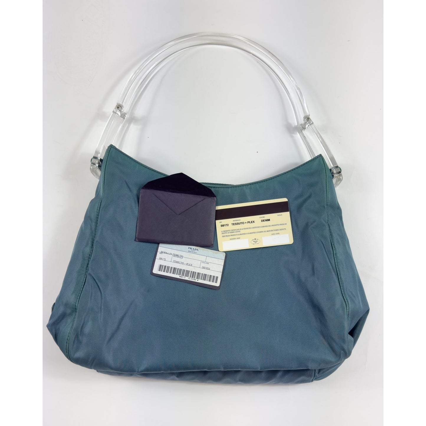 Lucite Handle Tessuto Shoulder Bag