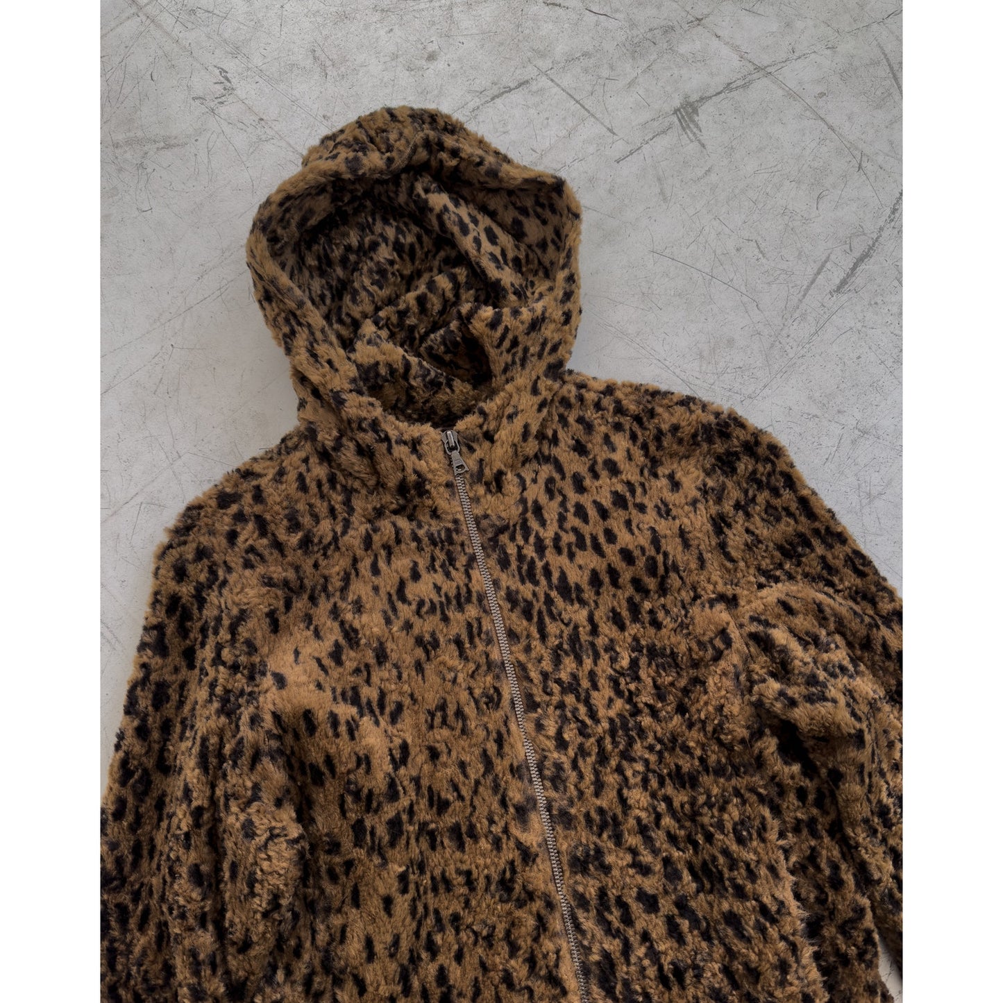 Cheetah Fur Zip-up Hoodie