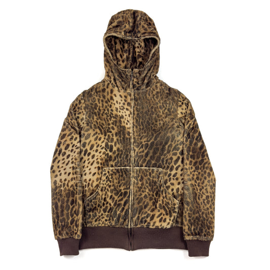 Leopard Print Zip-up Hoodie