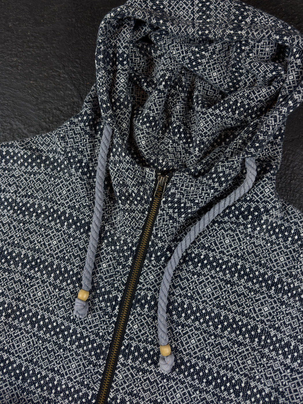 Zip-up Knit Hoodie