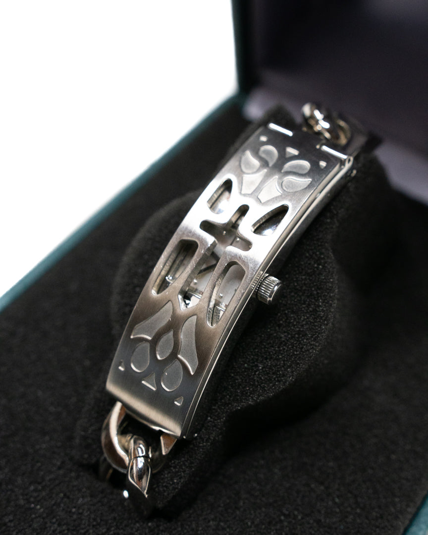 Men's Bulova Crystal Watch with Black Dial and Cross Pendant Box Set  (Model: 96K110) - 24
