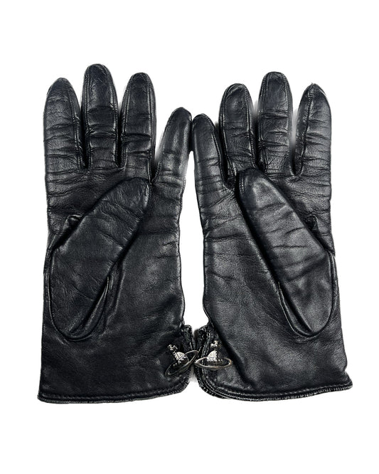 Orb Charm Leather Gloves